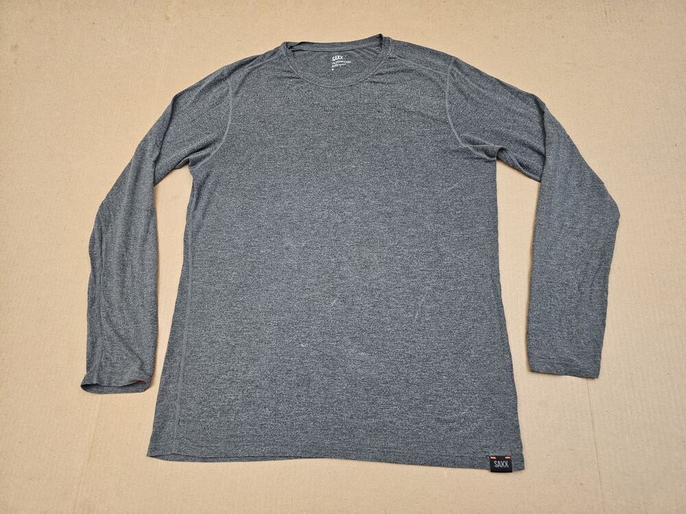 SAXX Blue SLEEPWALKER PAJAMA Long Sleeve Tee SHIRT Mens Size Medium Gray